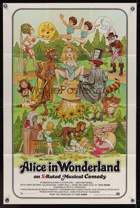 7k021 ALICE IN WONDERLAND 1sh '76 x-rated, sexy Playboy's cover girl Kristine De Bell!