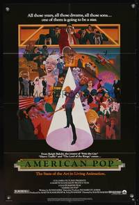 7k028 AMERICAN POP 1sh '81 cool rock & roll art by Wilson McClean & Ralph Bakshi!