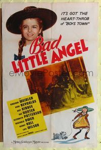 7k058 BAD LITTLE ANGEL 1sh '39 Virginia Weidler, Guy Kibbee & heart-throb Gene Reynolds!