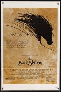 7k073 BLACK STALLION style A 1sh '79 Kelly Reno, Teri Garr, Carroll Ballard, great horse artwork!