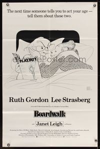 7k082 BOARDWALK 1sh '79 Stephen Verona, Al Hirschfeld art of Ruth Gordon & Lee Strasberg!