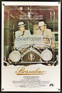 7k092 BORSALINO 1sh '70 Jean-Paul Belmondo & Alain Delon in Rolls Royce, directed by Jacques Deray