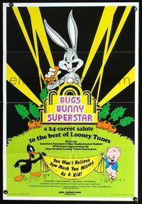 7k109 BUGS BUNNY SUPERSTAR 1sh '75 Looney Tunes Daffy Duck & Porky Pig!