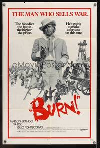 7k113 BURN style A 1sh '70 Marlon Brando profiteers from war, directed by Gillo Pontecorvo!