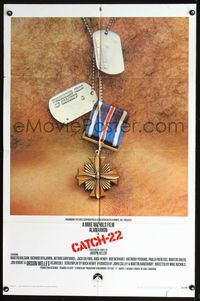 7k127 CATCH 22 1sh '70 directed by Mike Nichols, based on the novel by Joseph Heller!