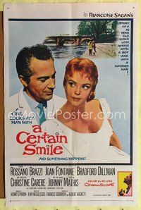 7k128 CERTAIN SMILE 1sh '58 Joan Fontaine has a love affair with Rossano Brazzi & 19 year-old boy!