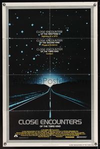 7k138 CLOSE ENCOUNTERS OF THE THIRD KIND silver 1sh '77 Steven Spielberg sci-fi classic!