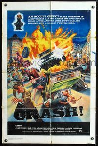 7k147 CRASH 1sh '76 Charles Band, an occult object, a mass of twisted metal, cool art by Musso!