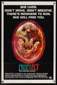 7k579 PROPHECY She Lives style 1sh '79 John Frankenheimer, art of monster in embryo by Paul Lehr!