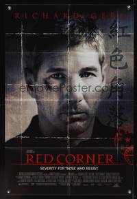 7k596 RED CORNER 1sh '97 Richard Gere is an innocent man imprisoned by a ruthless system!
