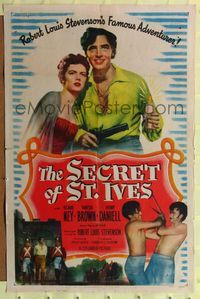 7k638 SECRET OF ST. IVES 1sh '49 Robert Louis Stevenson, Richard Ney, Vanessa Brown!