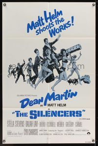 7k657 SILENCERS 1sh R79 outrageous sexy phallic imagery of Dean Martin & the Slaygirls!