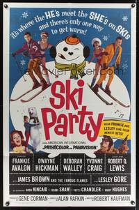 7k670 SKI PARTY 1sh '65 Frankie Avalon, Dwayne Hickman, where the he's meet the she's on skis!