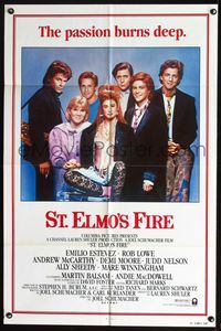 7k700 ST. ELMO'S FIRE int'l 1sh '85 Rob Lowe, Demi Moore, Emilio Estevez, Ally Sheedy, Judd Nelson