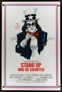 7k703 STAND UP & BE COUNTED 1sh '72 great parody art of Jacqueline Bisset as Uncle Sam!