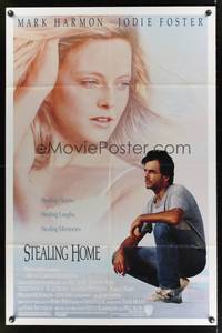7k713 STEALING HOME 1sh '88 great close up image of Mark Harmon & sexy Jodie Foster!