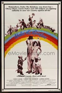 7k819 UNDER THE RAINBOW 1sh '81 Chevy Chase, Carrie Fisher in lingerie & 150 Wizard of Oz midgets!
