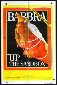 7k830 UP THE SANDBOX 1sh '73 Time Magazine parody art of Barbra Streisand by Richard Amsel!