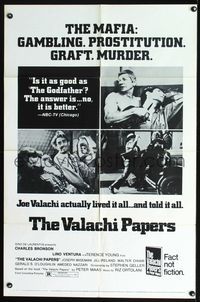 7k833 VALACHI PAPERS style C 1sh '72 directed by Terence Young, Charles Bronson in the mob!