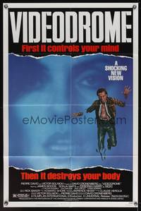 7k837 VIDEODROME 1sh '83 David Cronenberg, James Woods, Debbie Harry, sci-fi!