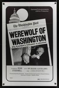 7k854 WEREWOLF OF WASHINGTON 1sh '73 Dean Stockwell, wacky wolfman image!