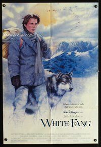 7k861 WHITE FANG DS 1sh '91 Disney, Ethan Hawke, from the novel by Jack London!
