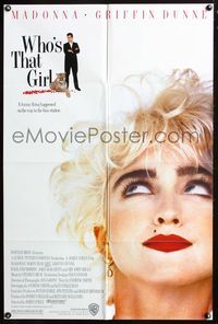 7k868 WHO'S THAT GIRL 1sh '87 young rebellious Madonna, Griffin Dunne, Haviland Morris