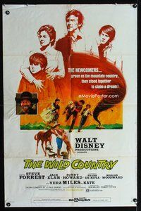 7k872 WILD COUNTRY 1sh '71 Disney, artwork of Vera Miles, Ron Howard and brother Clint Howard!