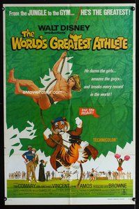 7k887 WORLD'S GREATEST ATHLETE 1sh R74 Walt Disney, Jan-Michael Vincent goes from jungle to gym!