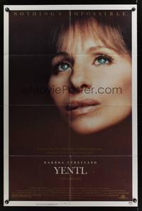 7k892 YENTL 1sh '83 close-up of star & director Barbra Streisand, nothing's impossible!