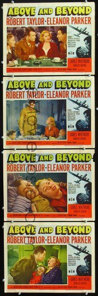 7m602 ABOVE & BEYOND 4 LCs '52 great images of pilot Robert Taylor & Eleanor Parker!