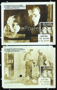 7m834 BIG SHOT 2 Spanish/U.S. LCs '42 Humphrey Bogart & pretty Irene Manning, blackface image!