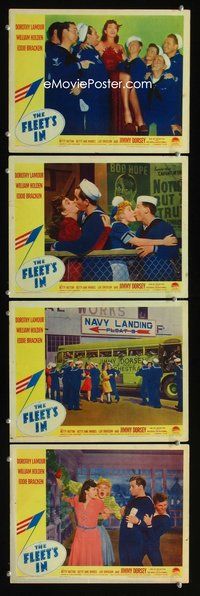 7m649 FLEET'S IN 4 LCs '42 pretty Dorothy Lamour held by sailors William Holden & Bracken!