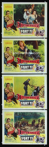 7m652 FORT TI 4 LCs '53 Fort Ticonderoga, 3-D, George Montgomery & Joan Vohs!