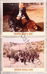 7m889 HEAVEN WITH A GUN 2 LCs '69 Glenn Ford finds pretty Barbara Hershey!