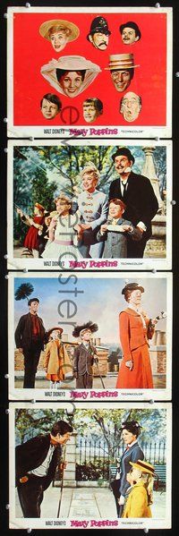 7m702 MARY POPPINS 4 LCs '64 Julie Andrews & Dick Van Dyke in Walt Disney's musical classic!