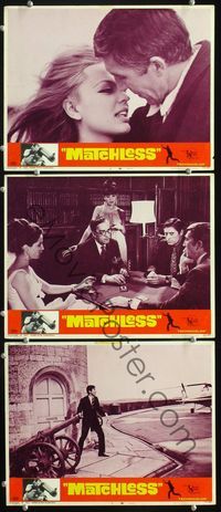 7m801 MATCHLESS 3 LCs '66 Patrick O'Neal, Nicoletta Machiavelli, Henry Silva, Italian spy thriller!