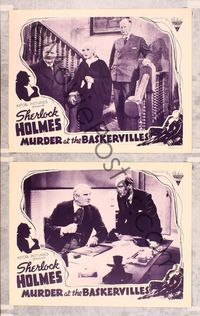 7m927 MURDER AT THE BASKERVILLES 2 LCs '41 Arthur Wontner as Sherlock Holmes!