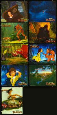 7m045 TARZAN 9 LCs '99 cool Walt Disney jungle cartoon, from Edgar Rice Burroughs story!