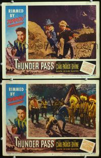 7m975 THUNDER PASS 2 LCs '54 Dane Clark & Dorothy Patrick in a shootout!