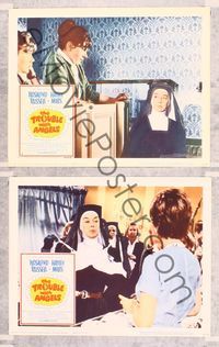 7m983 TROUBLE WITH ANGELS 2 LCs '66 Hayley Mills, nun Rosalind Russell!
