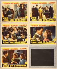 7m589 TWO GIRLS ON BROADWAY 5 LCs '40 Lana Turner, Joan Blondell & George Murphy in New York City!