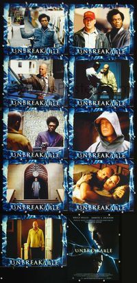 7m028 UNBREAKABLE 10 LCs '00 M. Night Shyamalan directed, Bruce Willis, Samuel L. Jackson!