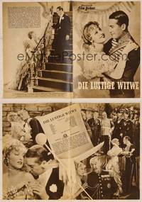 7p191 MERRY WIDOW German program '50 Maurice Chevalier, Jeanette MacDonald, Ernst Lubitsch
