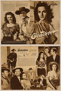 7p196 OUTLAW German program '51 different images of sexy Jane Russell & Buetel, Howard Hughes
