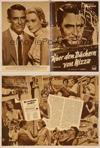 7p209 TO CATCH A THIEF German program '55 different images of Grace Kelly & Cary Grant, Hitchcock