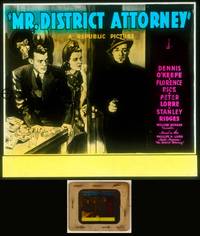 7p020 MR. DISTRICT ATTORNEY glass slide '41 art of man & woman surprising robber with gun!