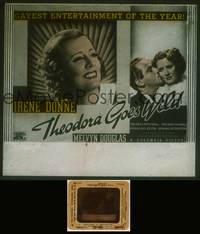 7p040 THEODORA GOES WILD glass slide '36 pretty smiling Irene Dunne in the gayest entertainment!