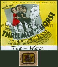 7p043 THREE MEN ON A HORSE glass slide '36 Damon Runyon racetrack comedy of man who picks winners!
