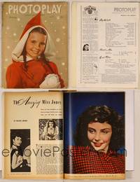 7p089 PHOTOPLAY magazine January 1946, great winter portrait of Margaret O'Brien by Paul Hesse!